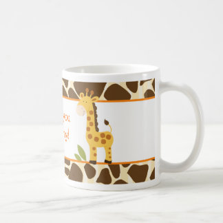Taza De Café Naranja lindo/Personalizado de jirafa amarillo fot