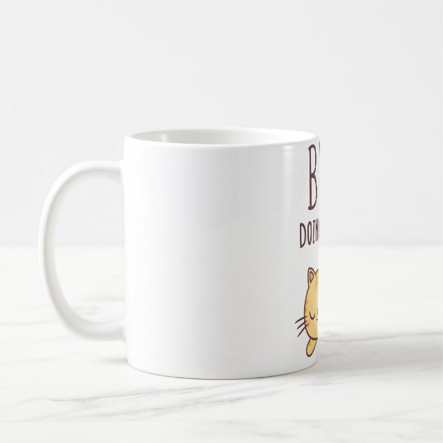 Taza De Café Naranja lindo Tabby Gato ocupado No Hacer Nada (Izquierda)
