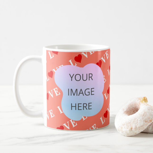 Taza De Café Naranja LOVE Heart (Con donut)