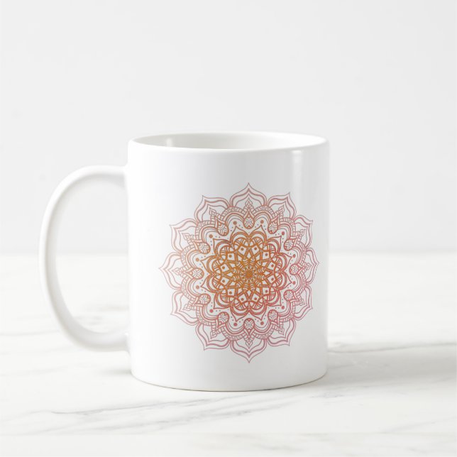Taza De Café Naranja Mandala (Izquierda)