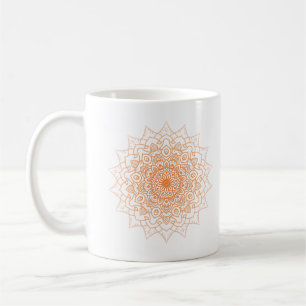 Taza De Café Naranja Mandala