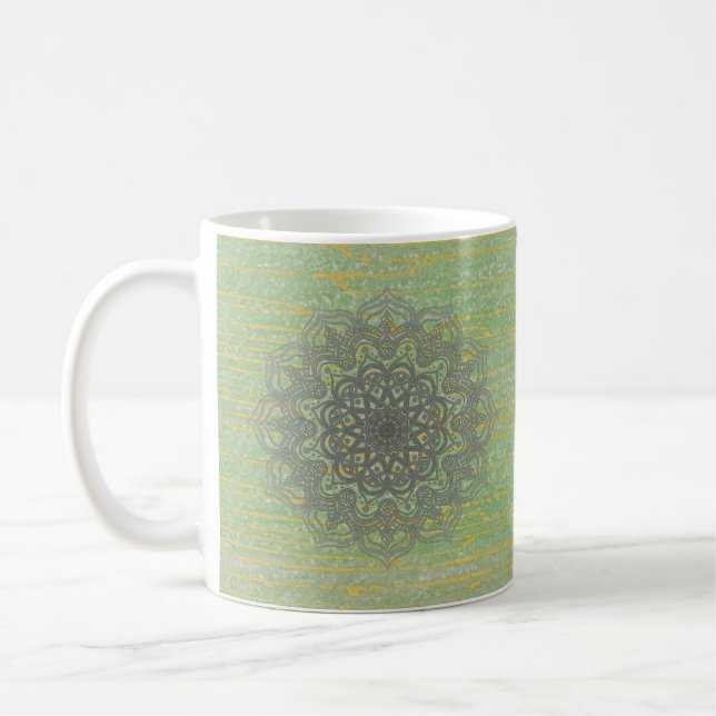 Taza De Café Naranja Mandala Coffee Mug (Izquierda)