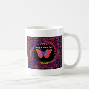 Taza De Café Naranja Mariposa púrpura hace buena impresión de a