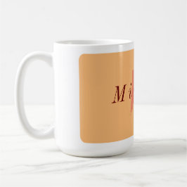 Taza De Café Naranja minimalista y comienzo rojo oscuro