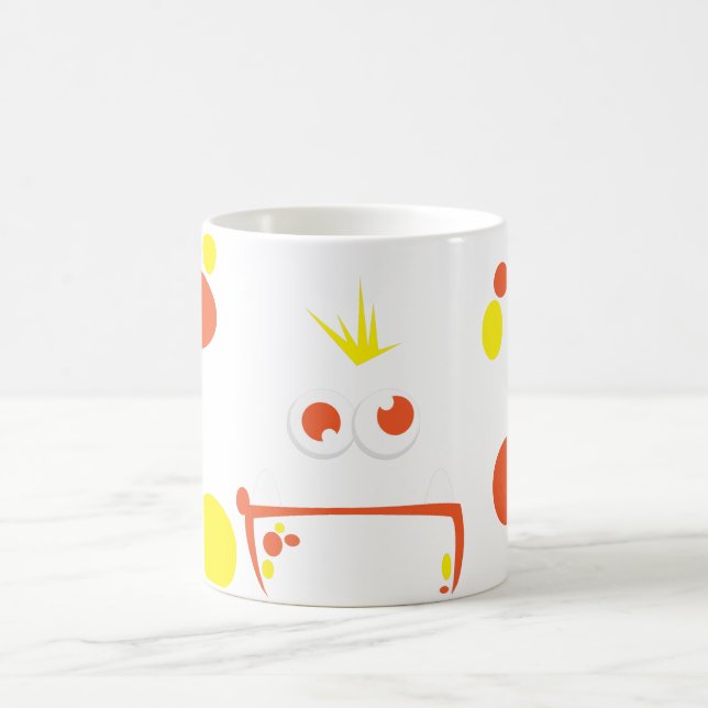 Taza De Café Naranja Monster Face Mug (Centro)