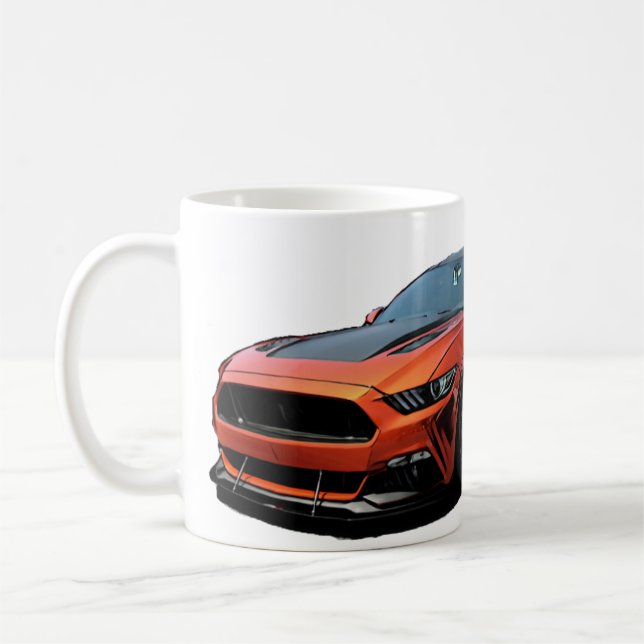 Taza De Café Naranja Mustang S550 (Izquierda)