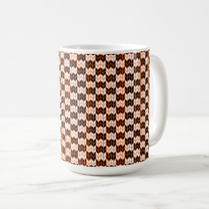 Taza De Café Naranja NEGRO CHECK KNIT Tall White Mug