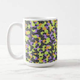 Taza De Café Naranja NEGRO GREEN PURPLE HALLOWEES CUBES