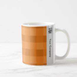 Taza De Café Naranja negro gris de patrón de píxeles promociona