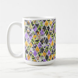 Taza De Café Naranja NEGRO VERDE PURPLE HALLOWEEN DIAMOND