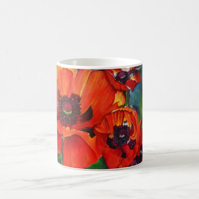 Taza De Café Naranja Oriental Poppies Art (Centro)