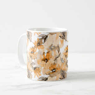 Taza De Café Naranja otoño otoño Cottagecore Floral