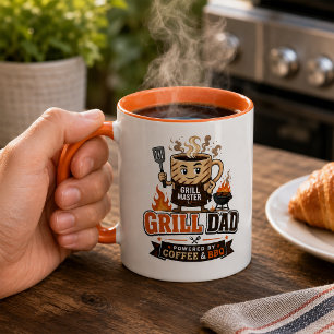 Taza de café naranja para el Día del Padre Grill D