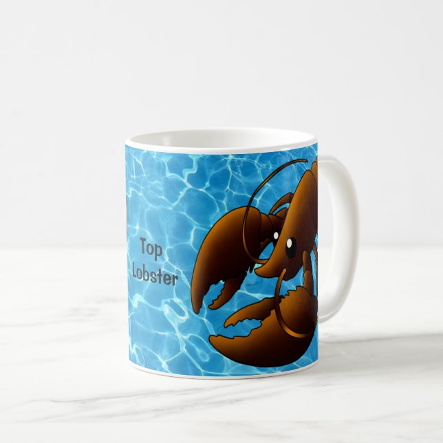 Taza De Café Naranja Personalizado Cute Lobster (Anverso derecho)