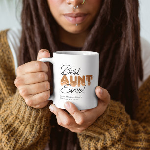Taza de café naranja quemada de la mejor tía jamás