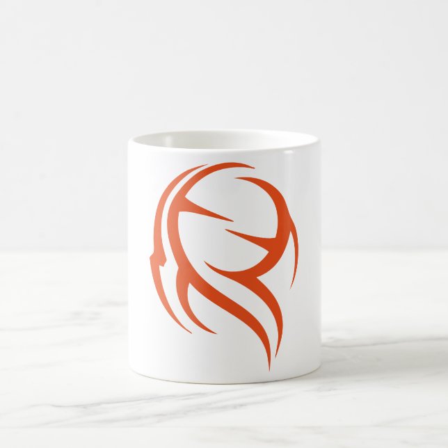 Taza De Café Naranja Resumen Vector Decorativo (Centro)