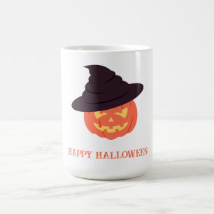 Taza De Café Naranja Retro Calabaza Halloween Café Mug