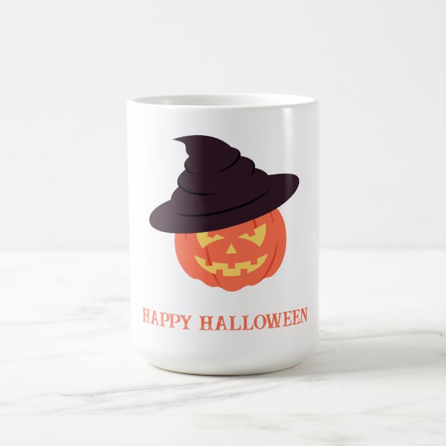 Taza De Café Naranja Retro Calabaza Halloween Café Mug (Centro)