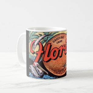 Taza De Café Naranja Retro Florida