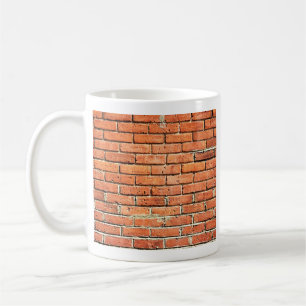 Taza De Café Naranja Rojo Pared de ladrillo pequeño