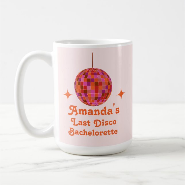 Taza De Café Naranja Rosa Groovy Última fiesta de la Bacheloret (Izquierda)