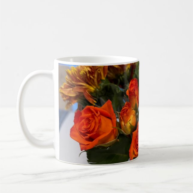Taza De Café Naranja Rosa Mug (Izquierda)