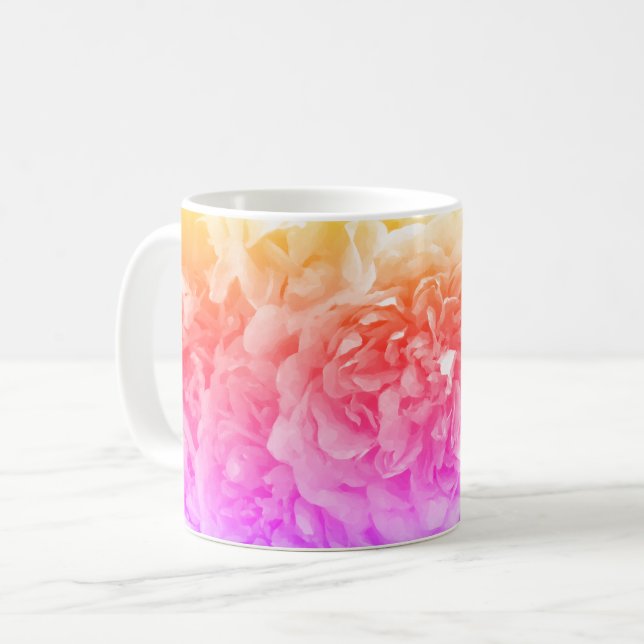 Taza De Café Naranja, rosa, Rosas púrpura (Anverso izquierdo)