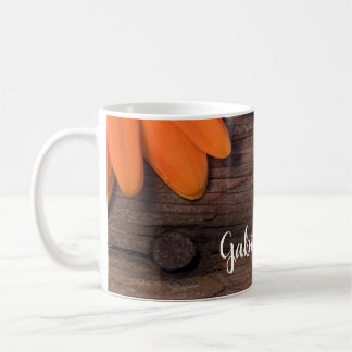 Taza De Café Naranja Rústico Daisy Barn Wood Country Wedding