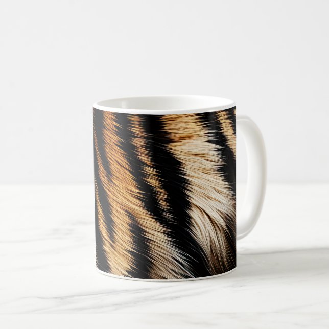 Taza De Café Naranja Safari Tigre Negro (Anverso derecho)