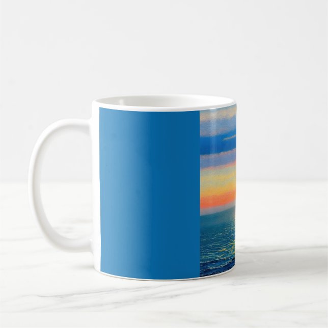 Taza De Café Naranja Sea Sunset (Izquierda)