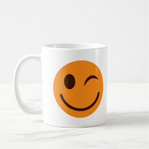 Taza De Café Naranja sonriente feliz Cara de Winling