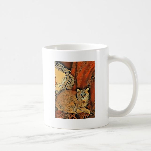Taza De Café Naranja Tabby (Derecha)