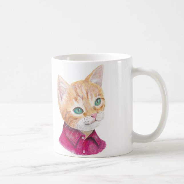Taza De Café Naranja Tabby Cat Mug Personalizado Naranja Tabby  (Derecha)