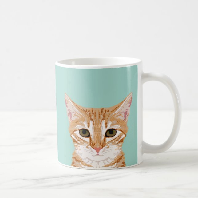 Taza De Café Naranja Tabby Cat Mug - Un regalo para la dama del (Derecha)