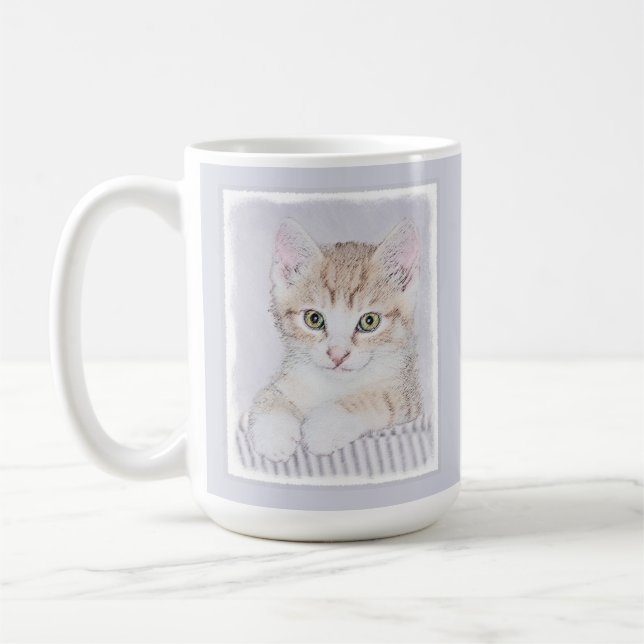 Taza De Café Naranja Tabby Kitten Pintura - Arte Gato Original (Izquierda)