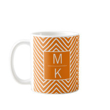 Naranja Thin Chevron Square Splitter Monogramado