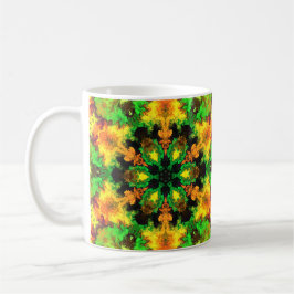 Taza De Café Naranja verde hippie psicodélico y amarillo