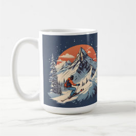 Taza De Café Naranja Vintage Mountain Pine Skip Sunset
