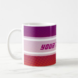 Taza De Café Naranja violeta del patrón de puntos divertidos + 