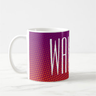 Taza De Café Naranja violeta del patrón de puntos divertidos +