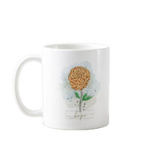 Naranja Watercolor Flor Esperanza Café Mug