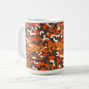 Taza De Café Naranja y Brown Camo no pueden verme