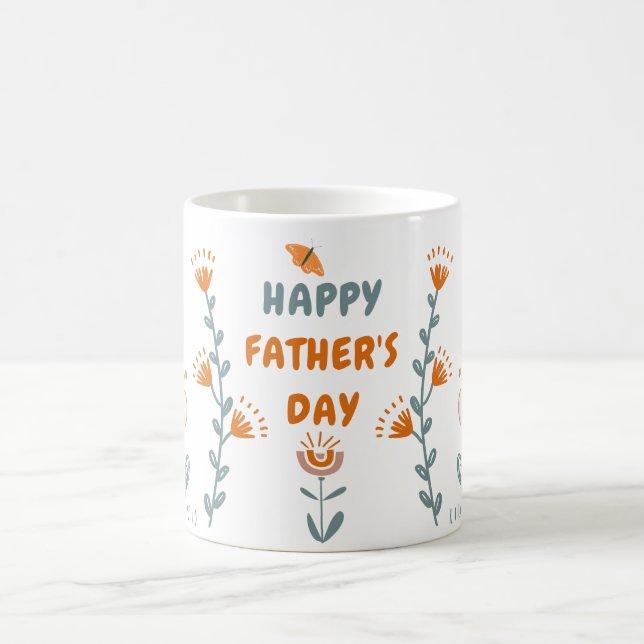 Taza De Café Naranja y Green Simple Father's Day Personal Mug (Centro)