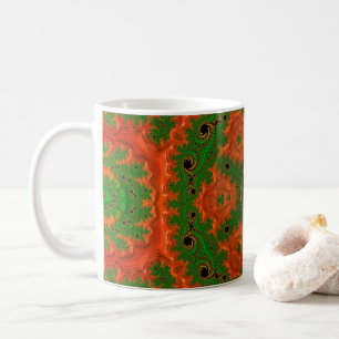 Taza De Café Naranja y música clásica del Kaleidoscope verde