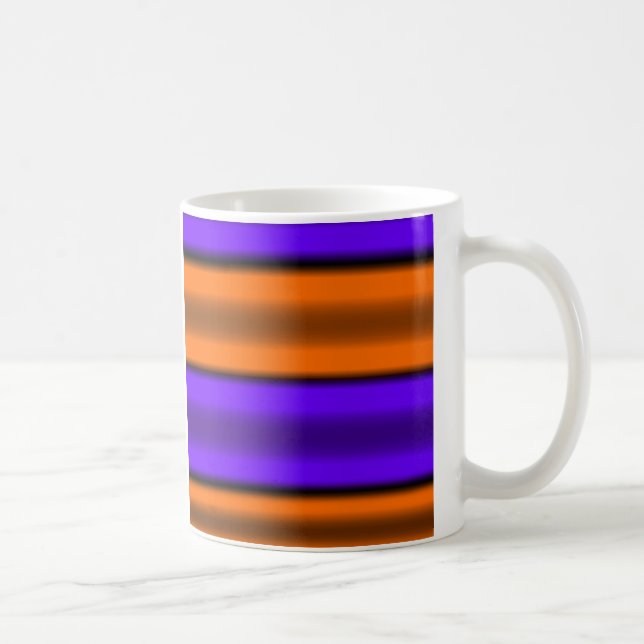 Taza De Café Naranja y rayas horizontales púrpuras (Derecha)