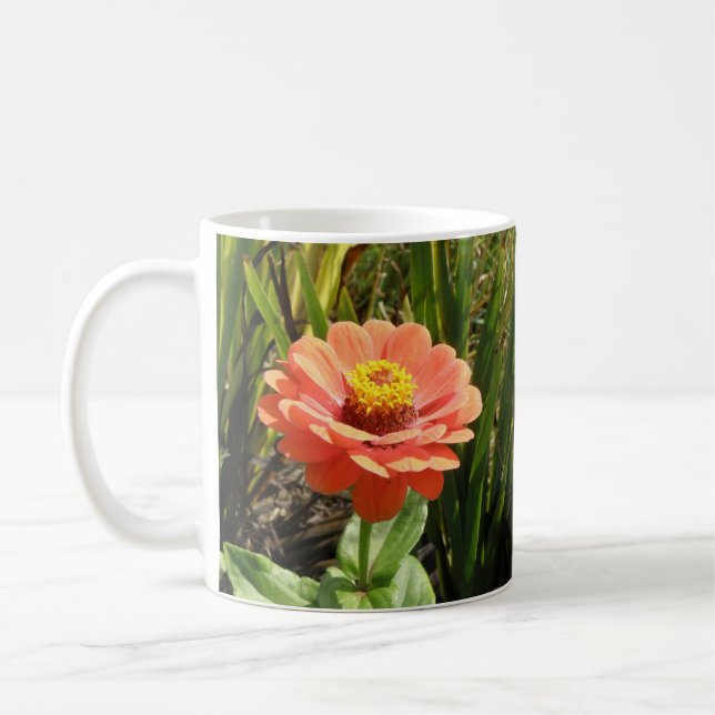 Taza De Café Naranja Zinnia Flower Mug (Izquierda)