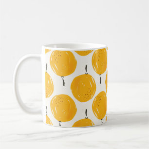 Taza De Café Naranjas acuarelas ilustracion pintado a mano con 