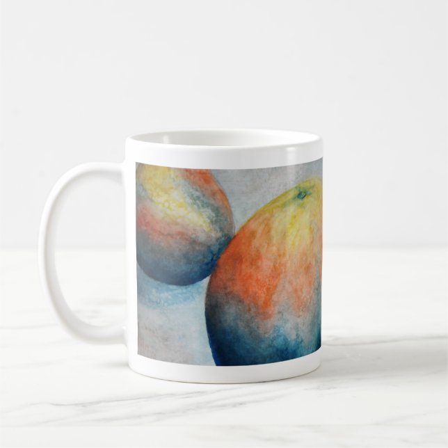Taza De Café naranjas de acuarela (Izquierda)