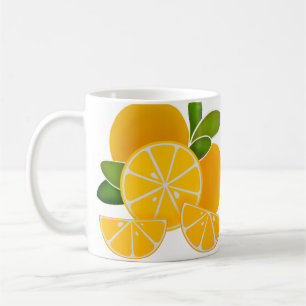 Taza De Café Naranjas divertidos gráficos modernos minimalistas