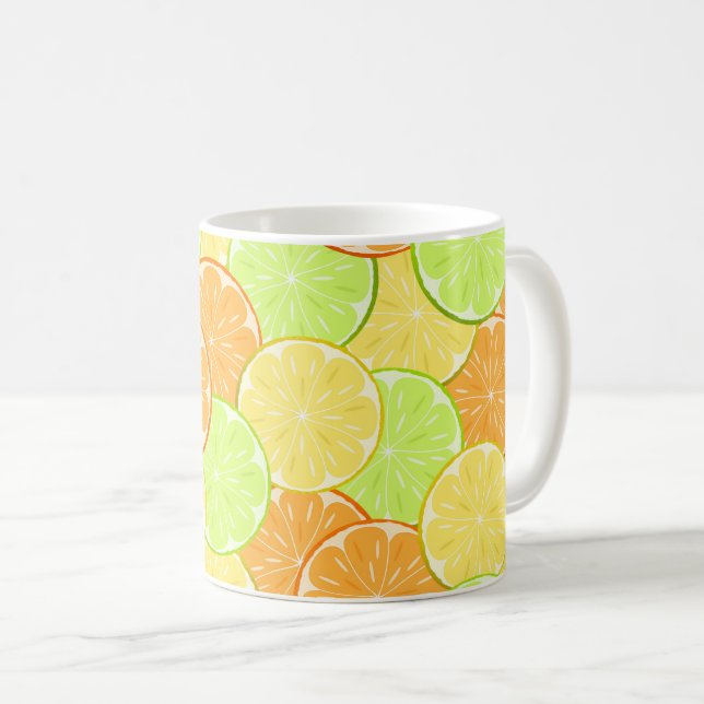Taza De Café naranjas limones lima fruta cítricos naturaleza fr (Anverso derecho)